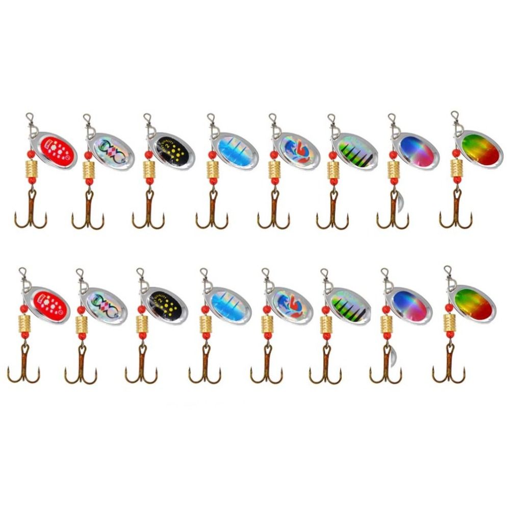 Fishing Lure Spinnerbait - Draaiende glitter spinners, opbergkoffer voor kunstaas,