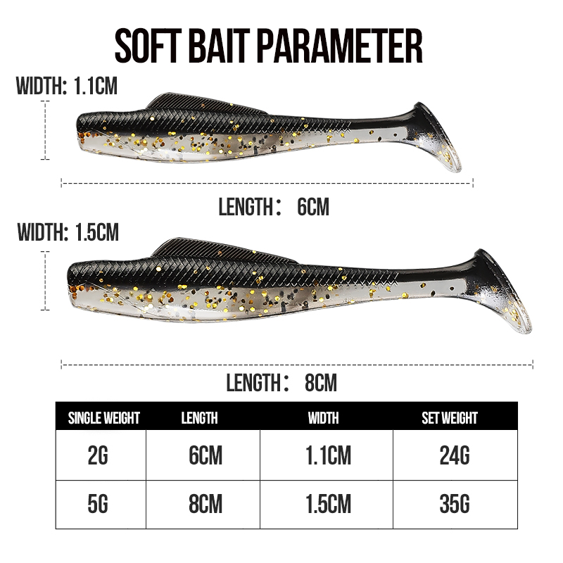 TAIYU Drijvende Water T-Tail H - Fishing Lure Soft Plastic recensie en prijs